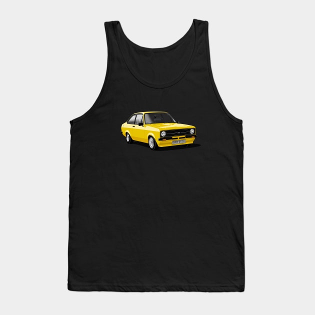 Ford Escort Mk 2 in yellow Tank Top by candcretro